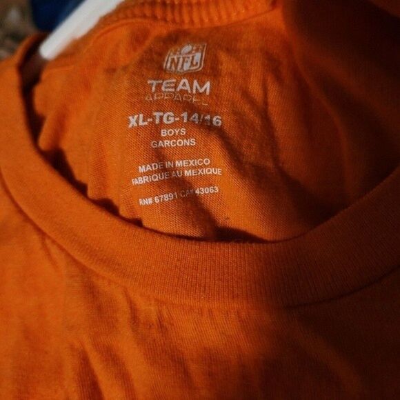 Denver broncos Shirt xlrg boys top orange blue tshirt or unisex girl wom… - Picture 3 of 12